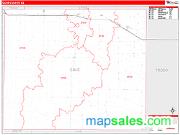 Gove County, KS <br /> Wall Map <br /> Zip Code <br /> Red Line Style 2024 Map