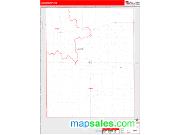 Lane County, KS <br /> Wall Map <br /> Zip Code <br /> Red Line Style 2024 Map