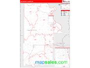Leavenworth County, KS <br /> Wall Map <br /> Zip Code <br /> Red Line Style 2024 Map