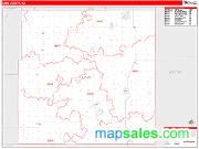 Linn County, KS <br /> Wall Map <br /> Zip Code <br /> Red Line Style 2024 Map