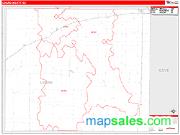 Logan County, KS <br /> Wall Map <br /> Zip Code <br /> Red Line Style 2024 Map
