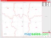 Ness County, KS <br /> Wall Map <br /> Zip Code <br /> Red Line Style 2024 Map