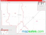 Pawnee County, KS <br /> Wall Map <br /> Zip Code <br /> Red Line Style 2024 Map