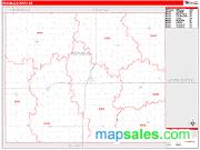 Republic County, KS <br /> Wall Map <br /> Zip Code <br /> Red Line Style 2024 Map