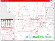Shawnee County, KS <br /> Wall Map <br /> Zip Code <br /> Red Line Style 2024 Map