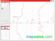 Sherman County, KS <br /> Wall Map <br /> Zip Code <br /> Red Line Style 2024 Map