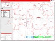 Sumner County, KS <br /> Wall Map <br /> Zip Code <br /> Red Line Style 2024 Map