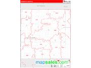 Washington County, KS <br /> Wall Map <br /> Zip Code <br /> Red Line Style 2024 Map