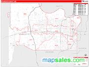 Wyandotte County, KS <br /> Wall Map <br /> Zip Code <br /> Red Line Style 2024 Map