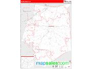 Barren County, KY <br /> Wall Map <br /> Zip Code <br /> Red Line Style 2024 Map