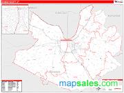 Daviess County, KY <br /> Wall Map <br /> Zip Code <br /> Red Line Style 2024 Map