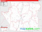 Hart County, KY <br /> Wall Map <br /> Zip Code <br /> Red Line Style 2024 Map