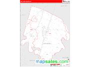 Jessamine County, KY <br /> Wall Map <br /> Zip Code <br /> Red Line Style 2024 Map