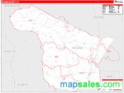 McLean County, KY <br /> Wall Map <br /> Zip Code <br /> Red Line Style 2024 Map