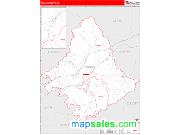 Rowan County, KY <br /> Wall Map <br /> Zip Code <br /> Red Line Style 2024 Map