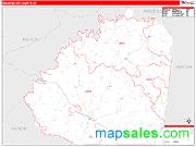 Washington County, KY <br /> Wall Map <br /> Zip Code <br /> Red Line Style 2024 Map