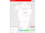 Woodford County, KY <br /> Wall Map <br /> Zip Code <br /> Red Line Style 2024 Map
