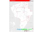 Assumption County, LA <br /> Wall Map <br /> Zip Code <br /> Red Line Style 2024 Map