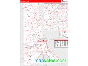Caddo County, LA <br /> Wall Map <br /> Zip Code <br /> Red Line Style 2024 Map