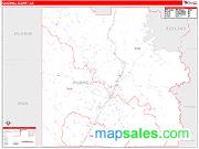 Caldwell County, LA <br /> Wall Map <br /> Zip Code <br /> Red Line Style 2024 Map