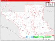 Grant County, LA <br /> Wall Map <br /> Zip Code <br /> Red Line Style 2024 Map