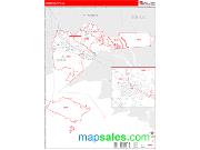 Iberia County, LA <br /> Wall Map <br /> Zip Code <br /> Red Line Style 2024 Map