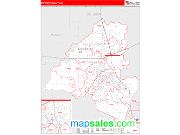 Lafayette County, LA <br /> Wall Map <br /> Zip Code <br /> Red Line Style 2024 Map