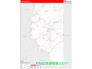 La Salle County, LA <br /> Wall Map <br /> Zip Code <br /> Red Line Style 2024 Map