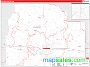Lincoln County, LA <br /> Wall Map <br /> Zip Code <br /> Red Line Style 2024 Map