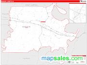 Madison County, LA <br /> Wall Map <br /> Zip Code <br /> Red Line Style 2024 Map