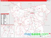 Rapides County, LA <br /> Wall Map <br /> Zip Code <br /> Red Line Style 2024 Map
