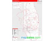 Tangipahoa County, LA <br /> Wall Map <br /> Zip Code <br /> Red Line Style 2024 Map