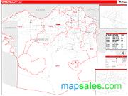 Vermilion County, LA <br /> Wall Map <br /> Zip Code <br /> Red Line Style 2024 Map