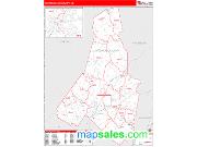 Androscoggin County, ME <br /> Wall Map <br /> Zip Code <br /> Red Line Style 2024 Map