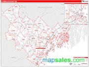 Cumberland County, ME <br /> Wall Map <br /> Zip Code <br /> Red Line Style 2024 Map