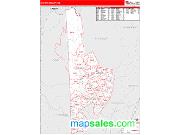Oxford County, ME <br /> Wall Map <br /> Zip Code <br /> Red Line Style 2024 Map