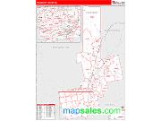 Penobscot County, ME <br /> Wall Map <br /> Zip Code <br /> Red Line Style 2024 Map