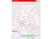 Frederick County, MD <br /> Wall Map <br /> Zip Code <br /> Red Line Style 2024 Map