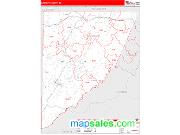 Garrett County, MD <br /> Wall Map <br /> Zip Code <br /> Red Line Style 2024 Map