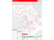 Harford County, MD <br /> Wall Map <br /> Zip Code <br /> Red Line Style 2024 Map