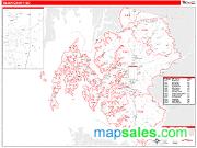 Talbot County, MD <br /> Wall Map <br /> Zip Code <br /> Red Line Style 2024 Map