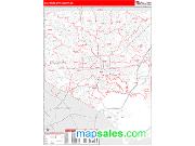 Baltimore City County, MD <br /> Wall Map <br /> Zip Code <br /> Red Line Style 2024 Map