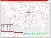 Franklin County, MA <br /> Wall Map <br /> Zip Code <br /> Red Line Style 2024 Map