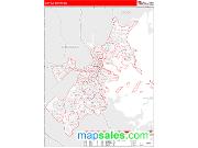 Suffolk County, MA <br /> Wall Map <br /> Zip Code <br /> Red Line Style 2024 Map