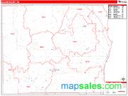 Alcona County, MI <br /> Wall Map <br /> Zip Code <br /> Red Line Style 2024 Map