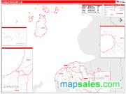 Charlevoix County, MI <br /> Wall Map <br /> Zip Code <br /> Red Line Style 2024 Map