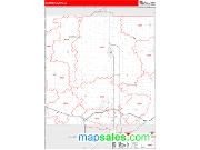 Clinton County, MI <br /> Wall Map <br /> Zip Code <br /> Red Line Style 2024 Map