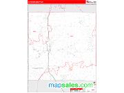 Crawford County, MI <br /> Wall Map <br /> Zip Code <br /> Red Line Style 2024 Map