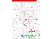 Genesee County, MI <br /> Wall Map <br /> Zip Code <br /> Red Line Style 2024 Map
