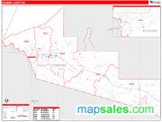 Gogebic County, MI <br /> Wall Map <br /> Zip Code <br /> Red Line Style 2024 Map